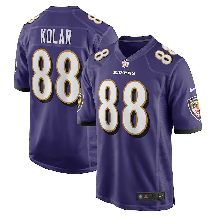 Men Baltimore Ravens 88 Charlie Kolar Nike Purple Player Game NFL Jersey